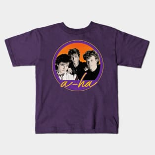 Retro 80s Style A-Ha Fan Art Design Kids T-Shirt